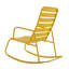 Chaise berçante de patio 1 pièce en métal jaune