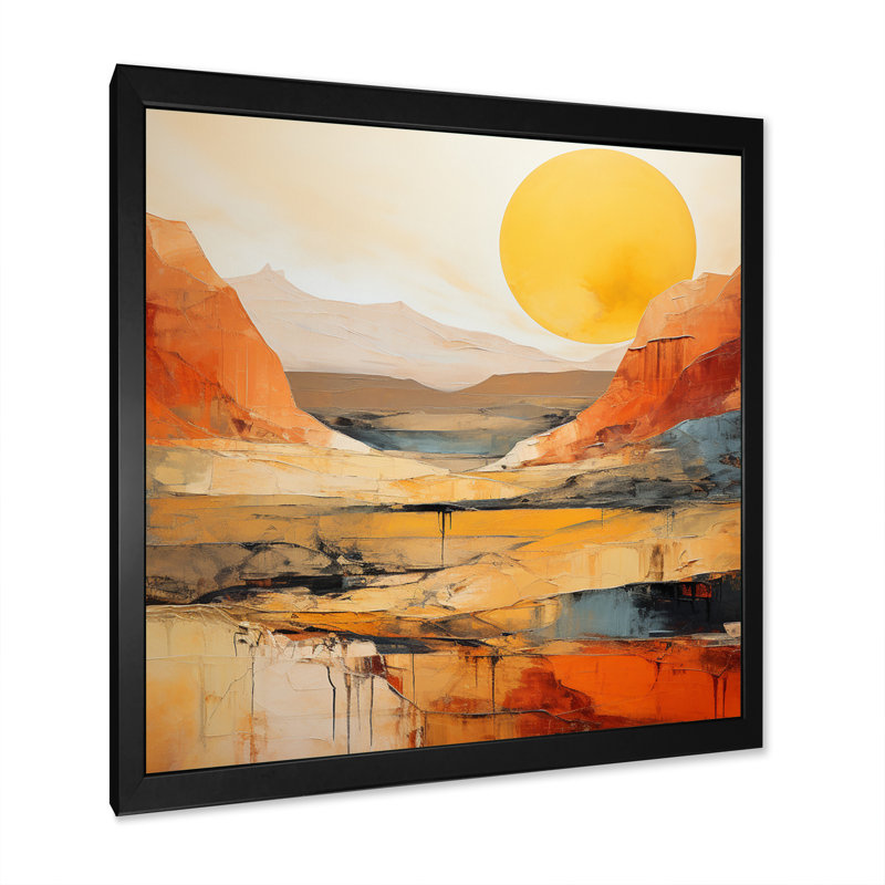 «Bold Landscape Canyon Desert VII», art sur toile Canyon, H 30 po x l 30 po, Noir, Picture Framed