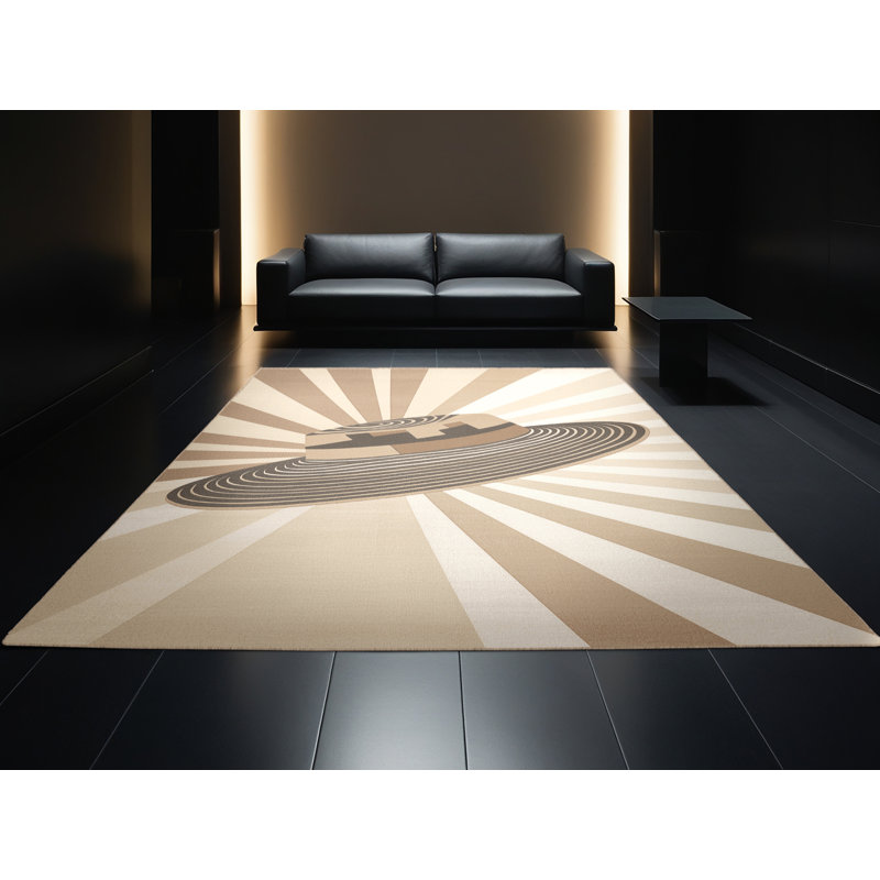 Tapis à rayures décontracté lavable à la machine de couleur grise beige, 7 x 9
