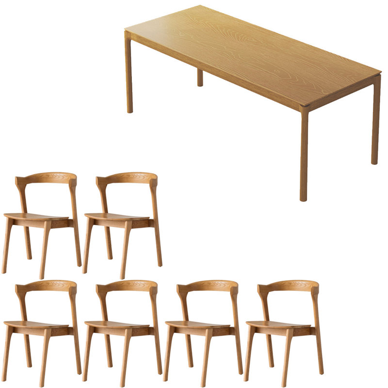 Nordic style rectangular dining table set., 29.5"H x 70.8"L x 31.4"W