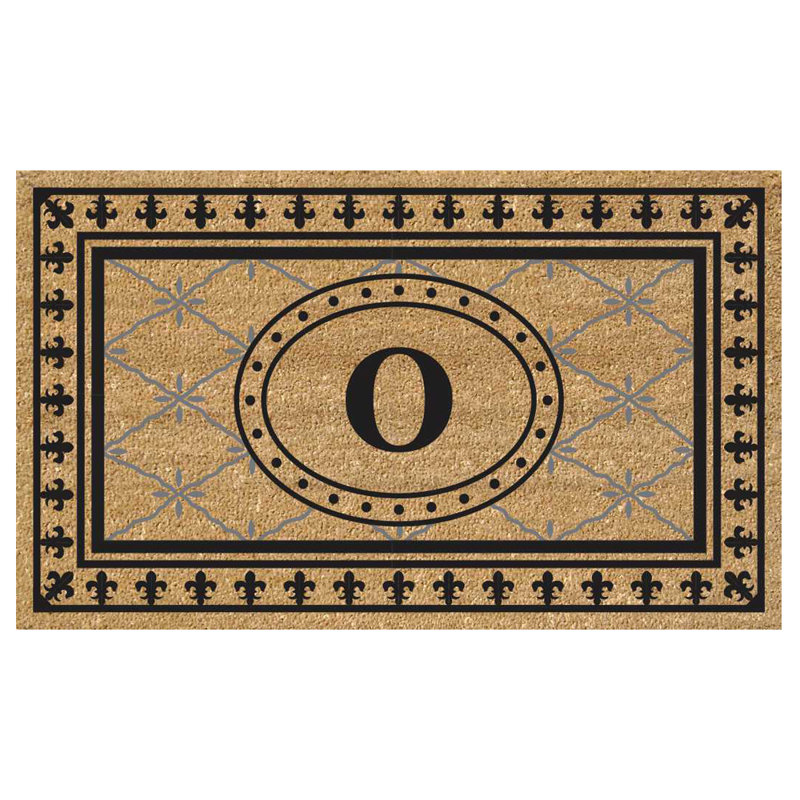 Tapis de porte extérieur en vinyle anti-dérapant Hanningt, O, Rectangle 1 pi 8 pi x 3 pi