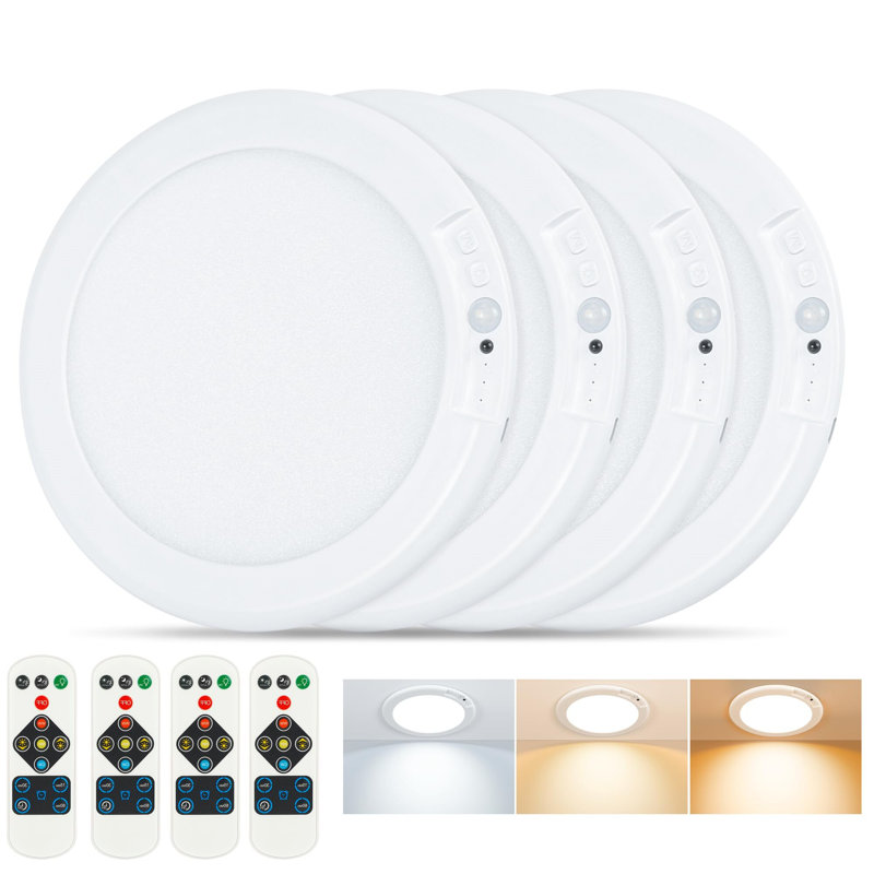 Paquet de 4 plafonniers rechargeables, plafonnier à piles