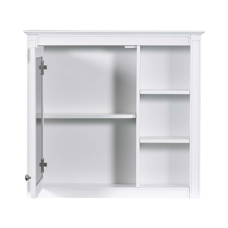 Armoire de rangement murale pour salle de bain, armoire à pharmacie, armoire de salle de bain moderne avec miroir, Blanc