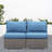 59.8"Width Outdoor Wicker Armless Sofa Set, 2-Piece Patio Loveseat Set With  Cushions