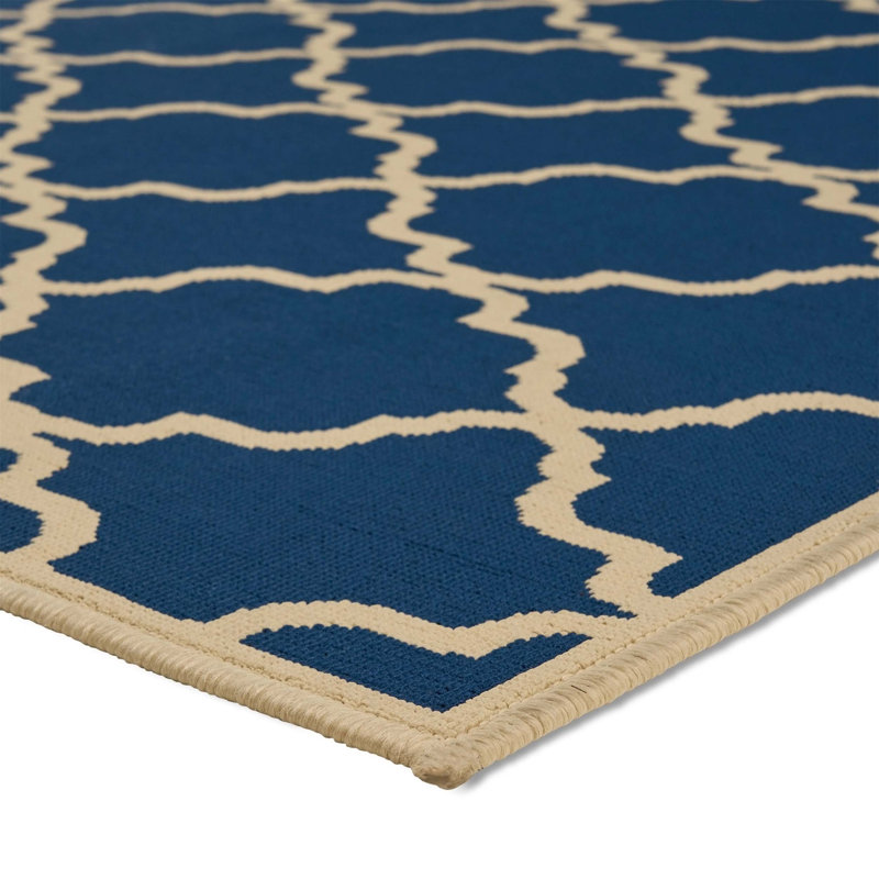 Navy Rectangle Polypropylene 5'3" X 7'6" Rug