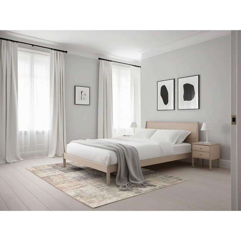 Tapis gris/brun zone contemporaine, Rectangle 5 pi x 7 pi