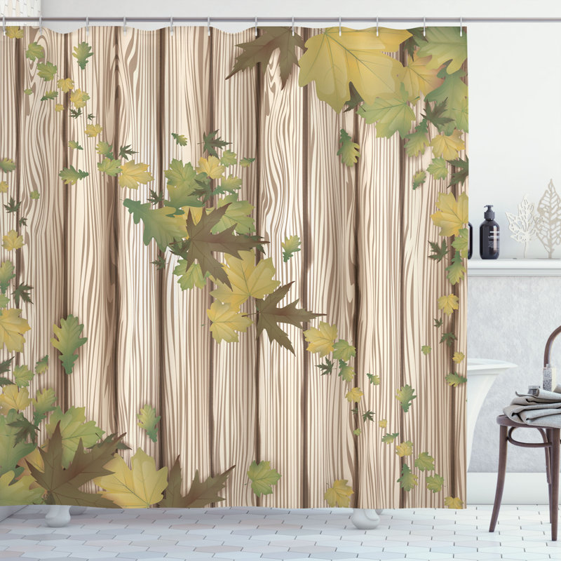 Ensemble de rideau de douche et crochets Autumn, H 69 po x l 84 po, Olive foncé