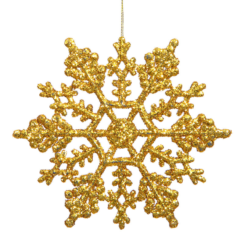 Ornement flocon de neige scintillant, Rouge / blanc