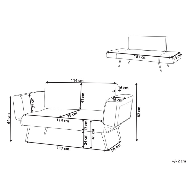 Ahl 2 Seater Sofa Bed, Green