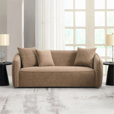 Canapé Keith Brown Chenille avec 3 coussins