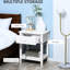 Table d'appoint moderne avec tiroir et rangement, extrémité blanche pour la chambre à coucher, tablette ouverte de 20,32 pouces de largeur
