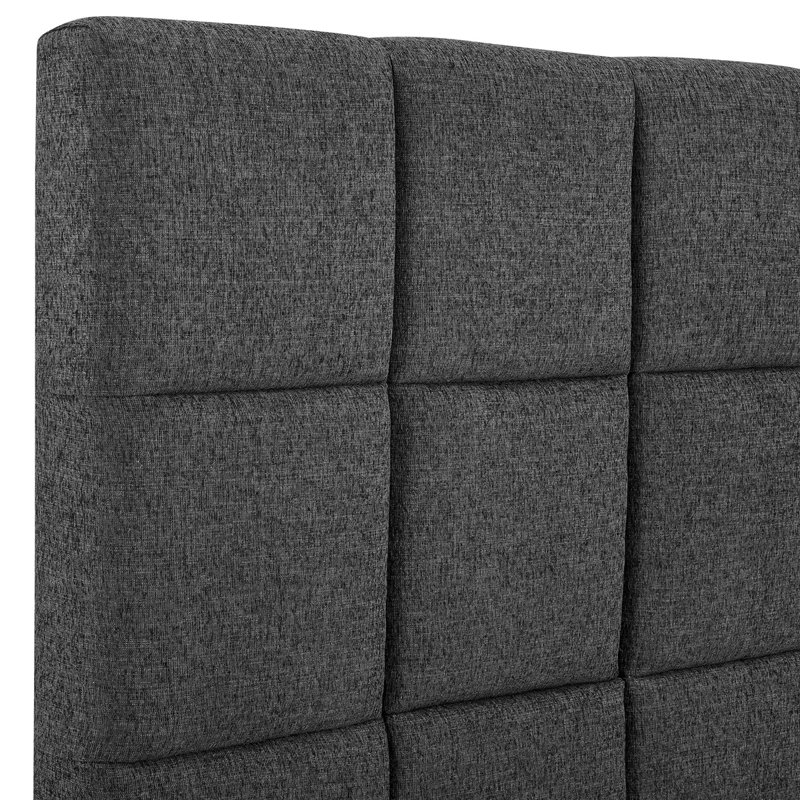 Squares Upholstered Platform Bed, Queen