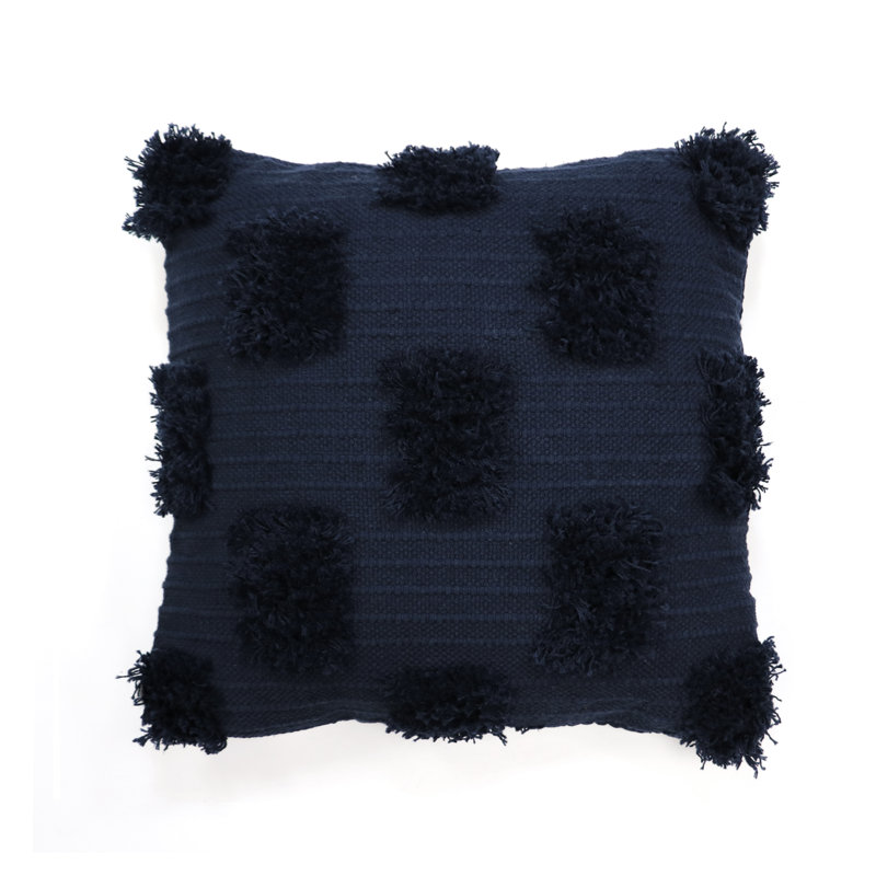 Housse et insert de coussin carré 100% coton, Bleu marine