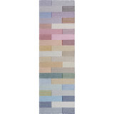 Illusion Patchwork Handwoven Wool Pink/Blue/Gray Area Rug