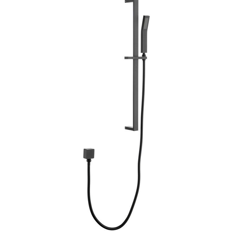 Height Adjustable Handheld Shower With 28-Inch Slide Bar And Matte Black Graceful Design 59-Inch Hose For Convenience