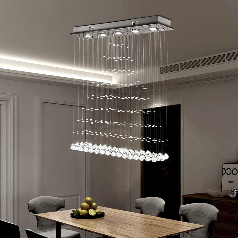Stinnett 5 - Light Chrome/Clear Kitchen Island Pendant