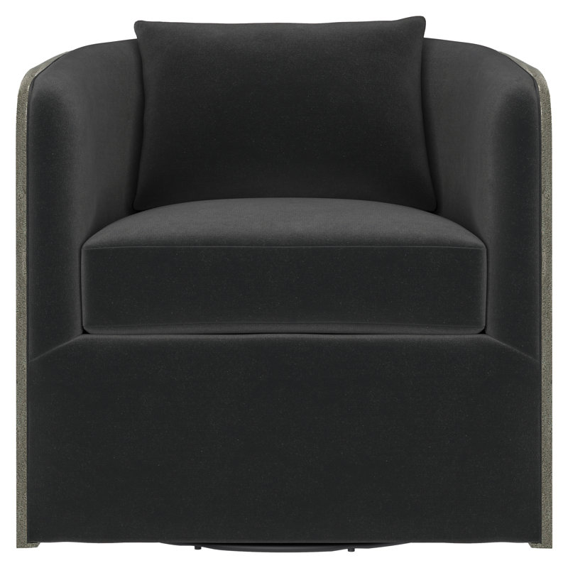 Eliot Upholstered Swivel Barrel Chair, Akiko Graphite Performance 5534-011