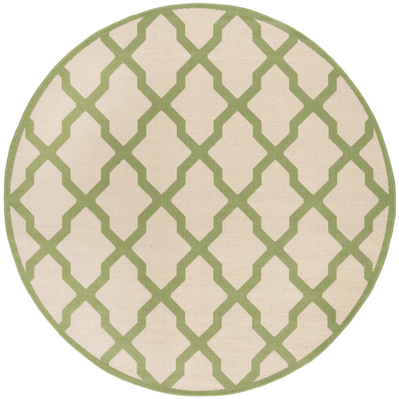 Barrister Geometric Hand Woven Indoor / Outdoor Area Rug, Round 201 cm
