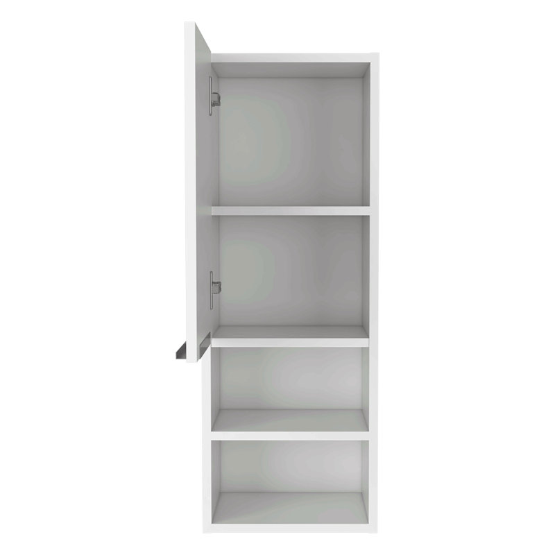 Armoire à pharmacie à porte simple H 32 po, deux tablettes extérieures, deux tablettes intérieures, Blanc