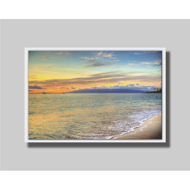 Ka? Anapali Sunset par Kelly Wade. Estampe numérique, image, H 40,5 po x l 60,5 po, Blanc