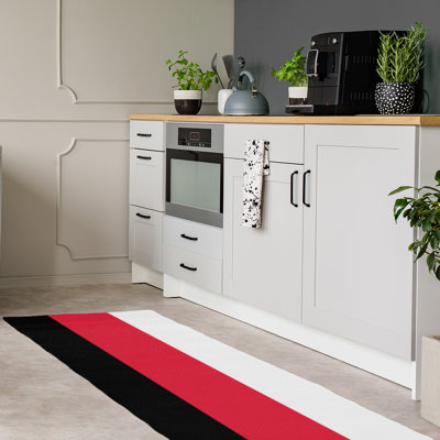 Tapis de zone rouge/noir