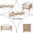 4-Piece Patio Outdoor Furniture Set  In Light Brown ｜ Coffee Table｜ Deep Seating Thick Cushion｜Patio Conversation Set Backyard Porch Balcony-747144380
