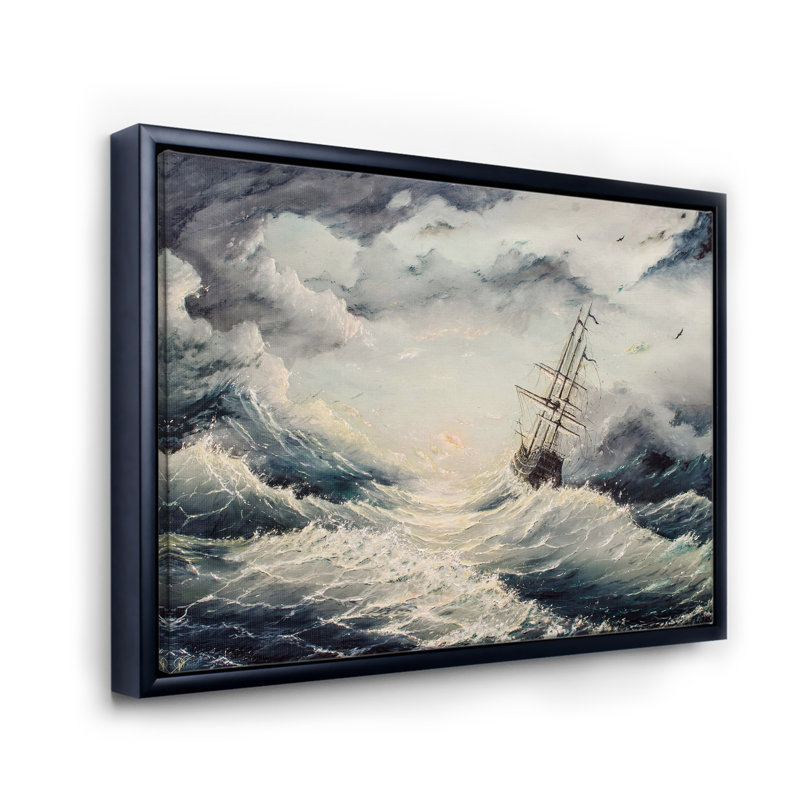 Struggle with the Elements - Peinture sur toile, H 24 po x l 32 po x P 1 po, Toile avec cadre noir