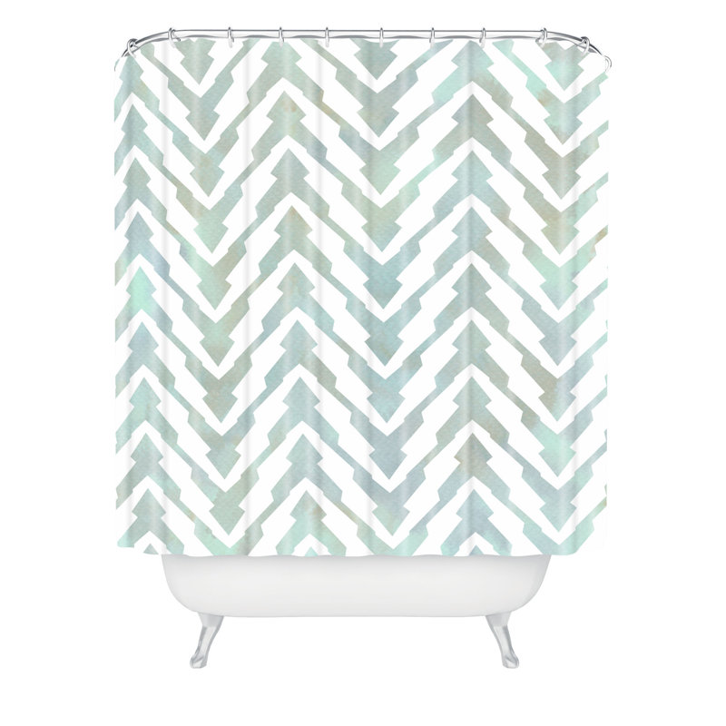 Rideau de douche simple en zigzag pastel georgiana paraschiv