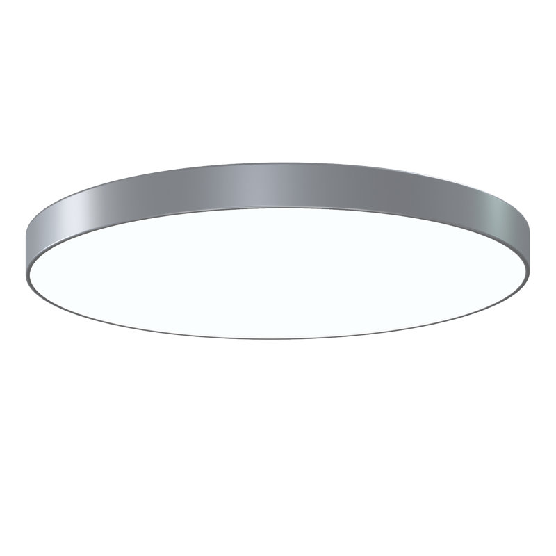 Pi LED Flush Mount, Bright Satin Aluminum, 3500K, 4" H x 29.5" W x 29.5" D