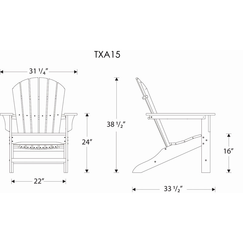 Chaise Adirondack POLYWOOD Yacht Club Shellback, Château de sable
