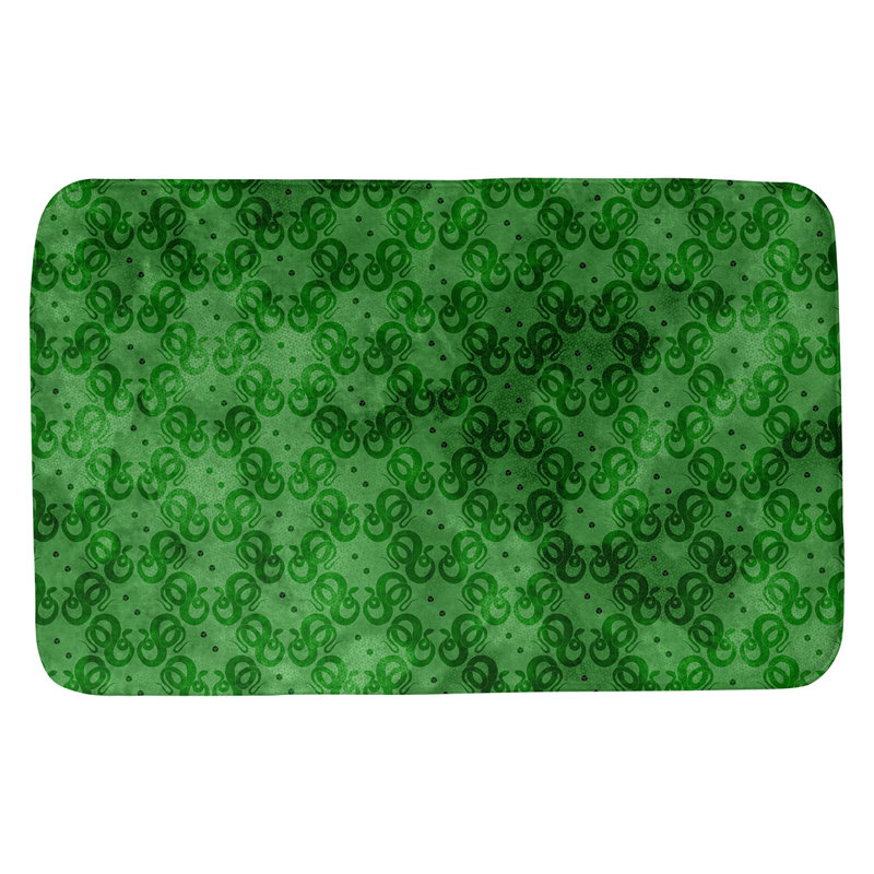 Tapis pour salle de bain katelyn elizabeth serpents, l 21 po x L 34 po, Vert