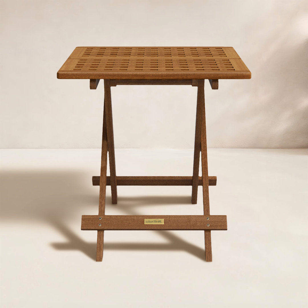 Fleur Square Eucalyptus Folding Outdoor Side Table , 19.5'' in. W 19.5'' in. D Birch Lane™