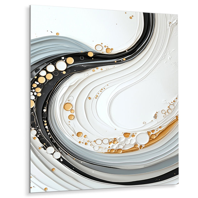 Minimal Abstract Spiral Soft Convergence II - Modern Metal Wall Decor, Abstract Spirals Metal Print, 20" H x 12" W x 0.84" D