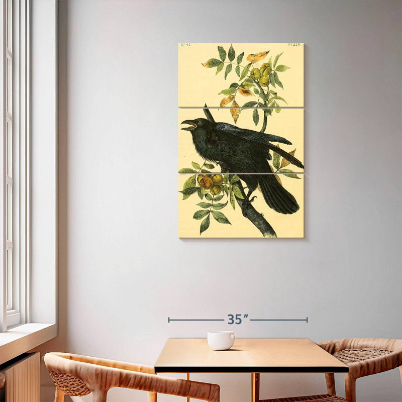 Corbeau d'oiseaux d'Amérique, H 57 po x l 36 po