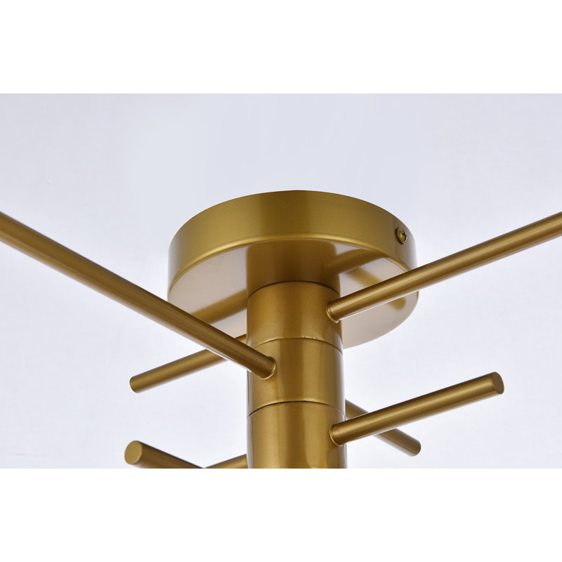 Plafonnier semi-encastré à 3 lumières 18 po Mondale, Laiton, 4, H 6,2 po x l 26 po x P 26 po