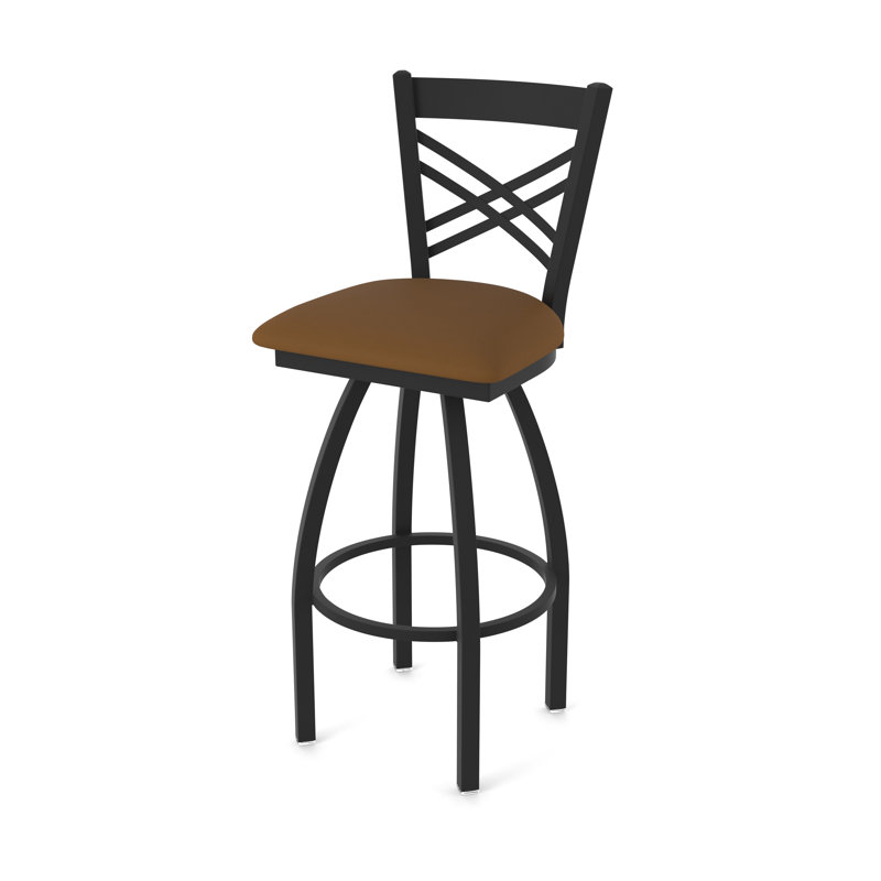 Tabouret pivotant 820 Catalina, Noir froissé, Vinyle - chaume Canter, Très grand (assise de 36 po de hauteur)