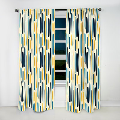 Rideau obscurcissant rayé bleu et jaune Harmony