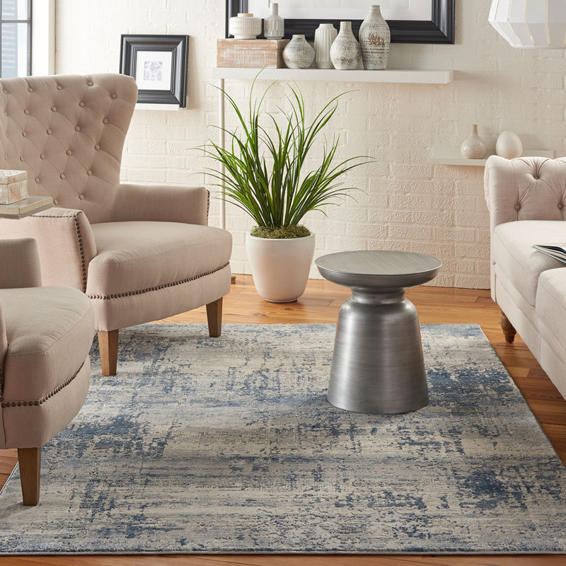 Blue Rug, Stain Resistant Rug With 10Mm Thickness, Luxurious Modern Rug For Bedroom, & Dining Room, Rectangle 282 x 389 cm