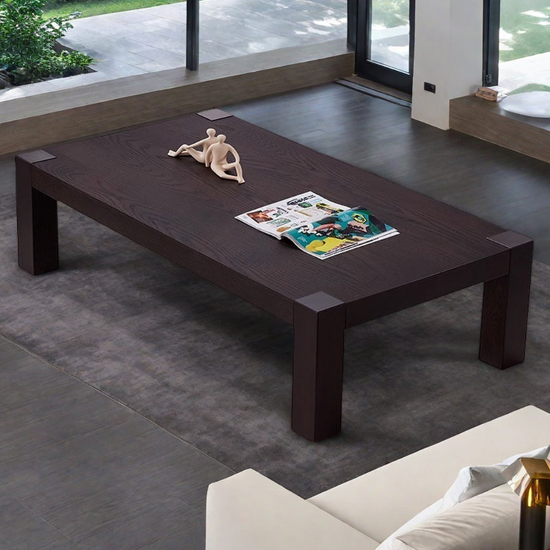 Table basse simple en bois massif de luxe simple, H 15,74 po x L 64,96 po x l 35,43 po