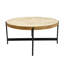Table basse ronde 36 "en bois naturel et noir et fer