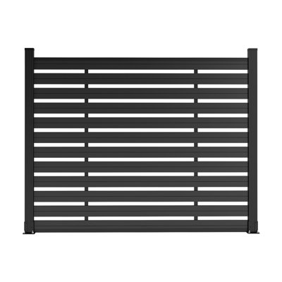Clôture horizontale semi-intime en composite 5 pi H 5 pi pour clôture de jardin, clôture de piscine ou barrière de jardin pour animaux