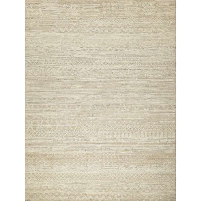 Martha Hand Tufted New Zealand Wool Beige/Ivory Area Rug, 8'X10'