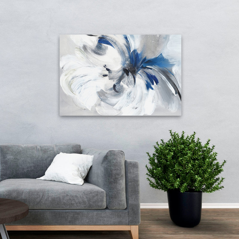 Plantes, fleurs, abstrait, fleur II, art mural, H 32 po x l 48 po