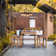 3 Piece Teak Wood Seville Medium Counter Height Patio Bistro Set, 2 Counters Stools And 35" Square Table