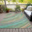 Machine Washable Indoor/Outdoor Xhevrie Teal Rug-112125951