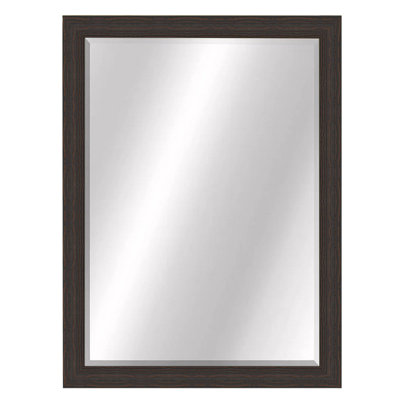 Solid Wood Rectangle Mirror with Hooks