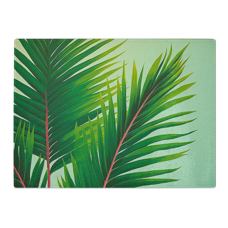 Tropical Leaf Minimalism No.4  Glass Chopping Board