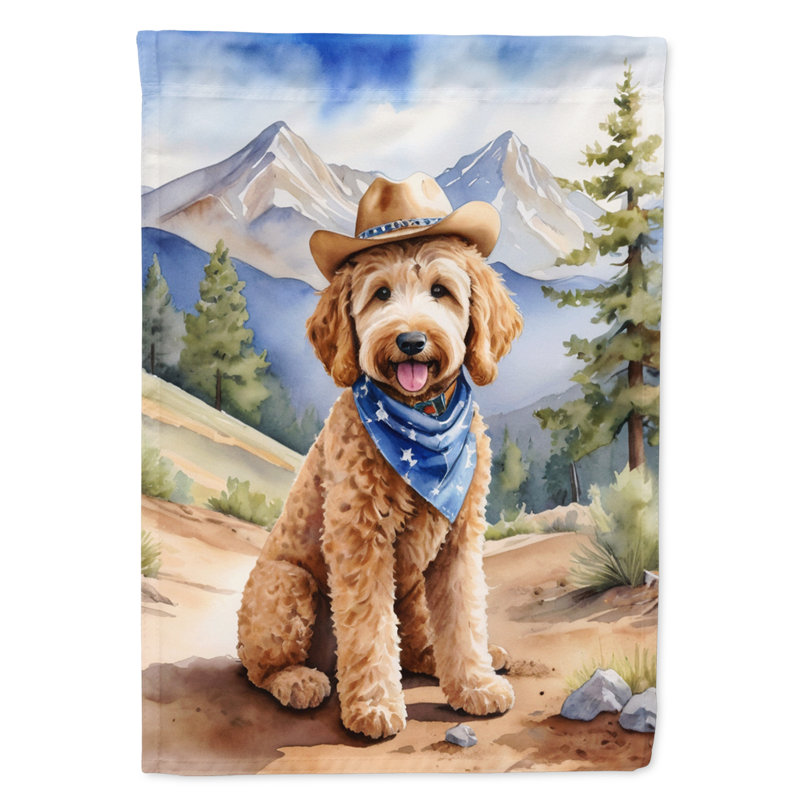 Drapeau Cowboy Welcome House, Goldendoodle