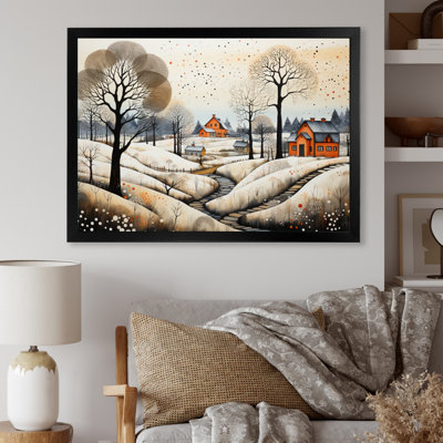 Atrice Farmhouse Farm Winter Pointillism I - impression