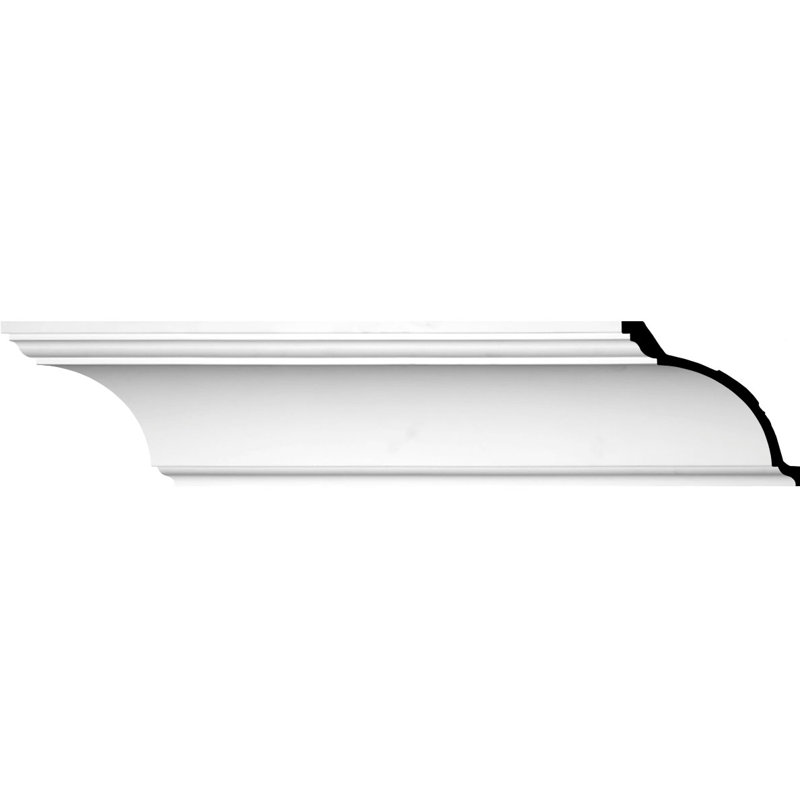 7 7/8"H x 8"P x 11 1/8"F x 94 1/2"L Eris Smooth Crown Moulding